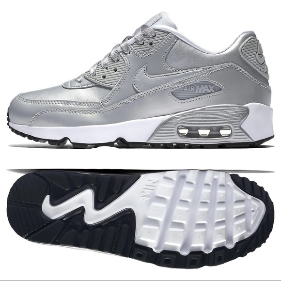 SOLD-NIKE AIR MAX 90 SE LTR LEATHER METALLIC - Picture 2 of 7